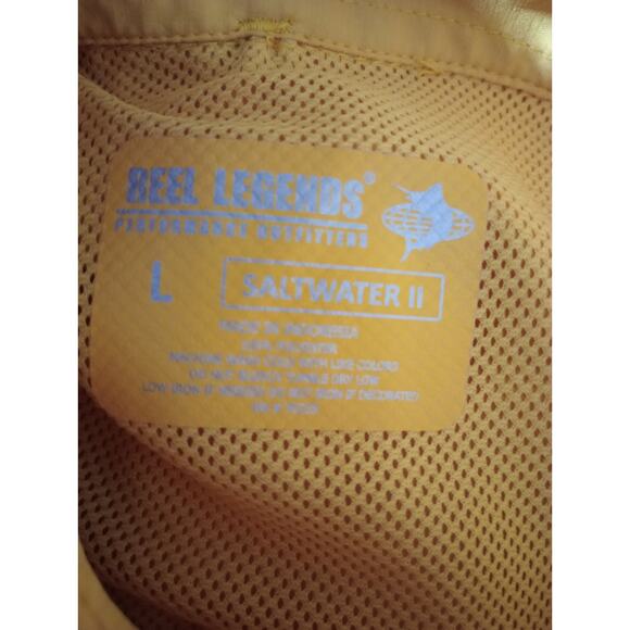 Reel Legends Shirt Men's Large Button Front Short Sleeve Vented - Picture 4 of 6